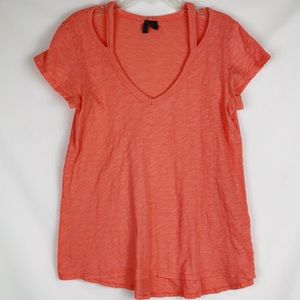 Anthropologie | Salmon Top with Shoulder Cut Outs